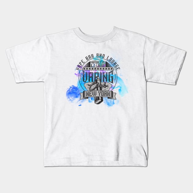 Vape bar and lounge vaping clouds New York Kids T-Shirt by NJORDUR